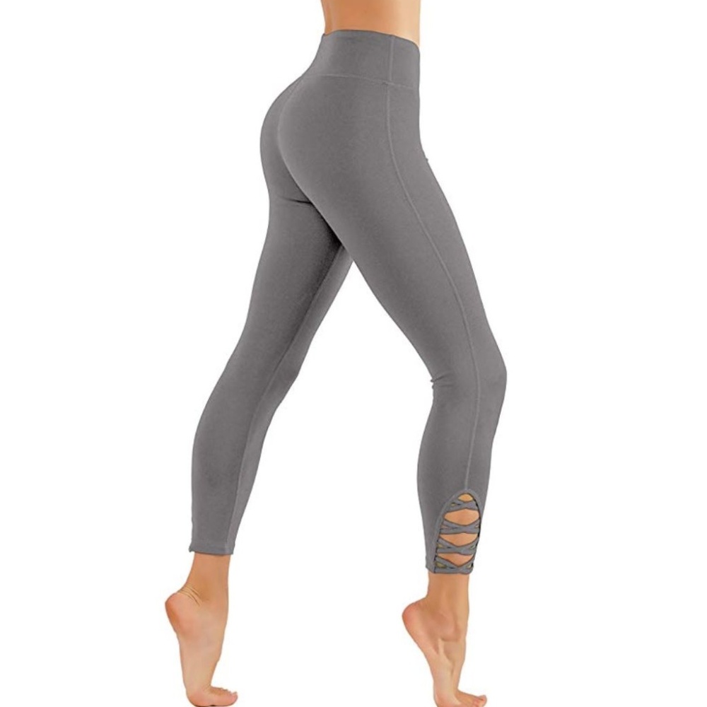 Yoga Cris Cros Leg Cutouts 7/8 Length Leggings 321 - Picture 1 of 2